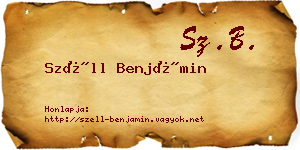Széll Benjámin névjegykártya