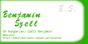 benjamin szell business card