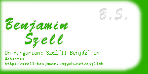 benjamin szell business card